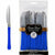 Amscan BASIC Classic Silver & Royal Blue Premium Plastic Knives 20ct