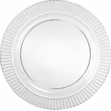 Amscan BASIC Clear Premium Plastic Round Plates, 10 1/4"