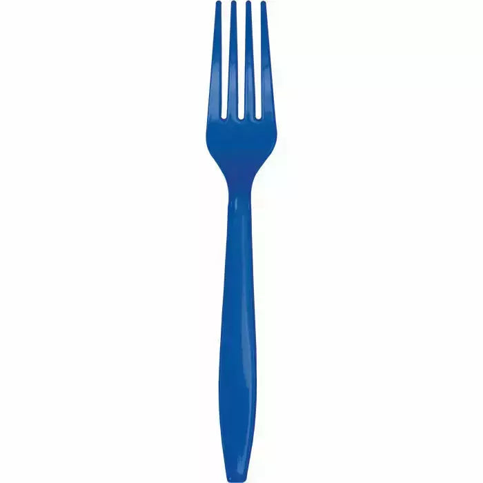 Amscan BASIC Cobalt Blue Plastic Forks