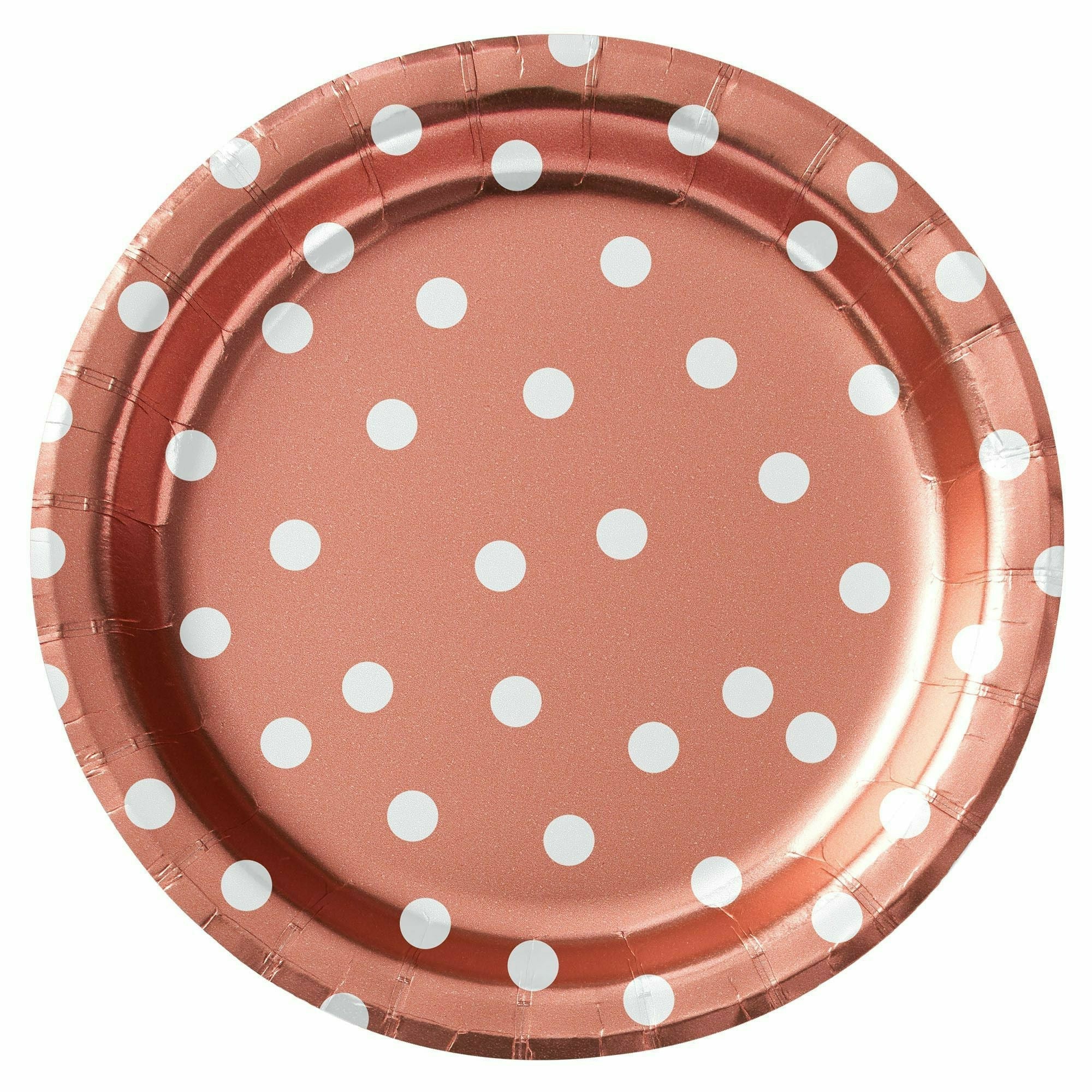 Amscan BASIC Confetti Dot Metallic Rose Gold 6" Plates