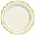 Amscan BASIC Cream Gold-Trimmed Premium Plastic Dinner Plates 10ct