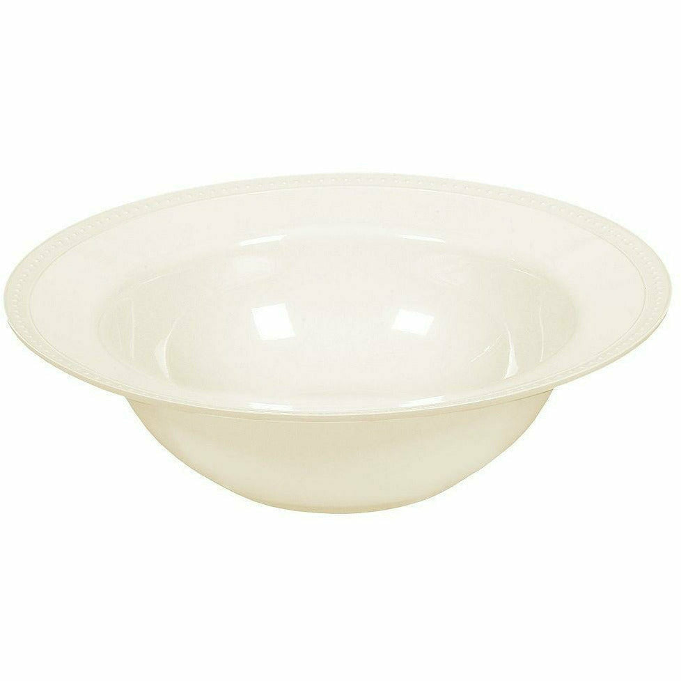 Amscan BASIC Creamy White Melamine Beaded Serving Bowl