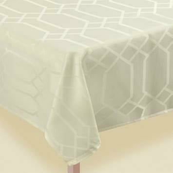 Amscan BASIC Fabric Tablecover 60&quot; x 104&quot; - Gate Pattern - Cream