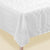 Amscan BASIC Fabric Tablecover 60" x 84" - Gate Pattern - White