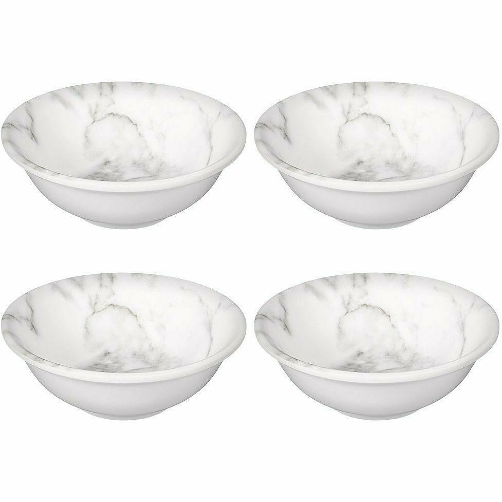 Amscan BASIC Faux White Marble Melamine Serving Bowls 4ct