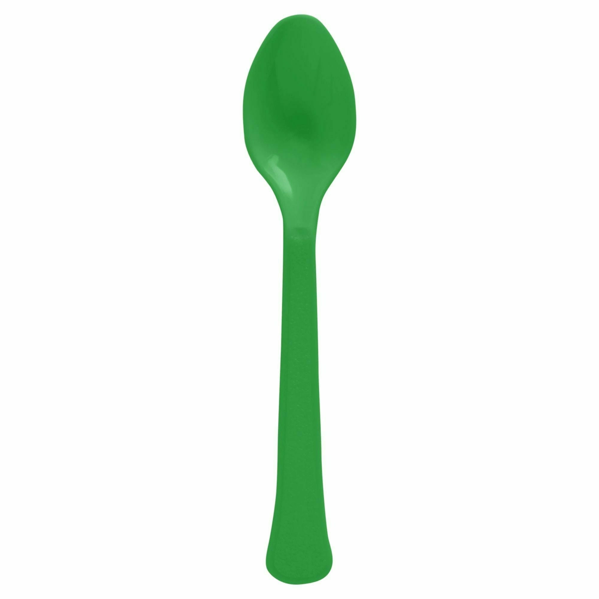 Amscan BASIC Festive Green - Boxed, Heavy Weight Spoons, 20 Ct.