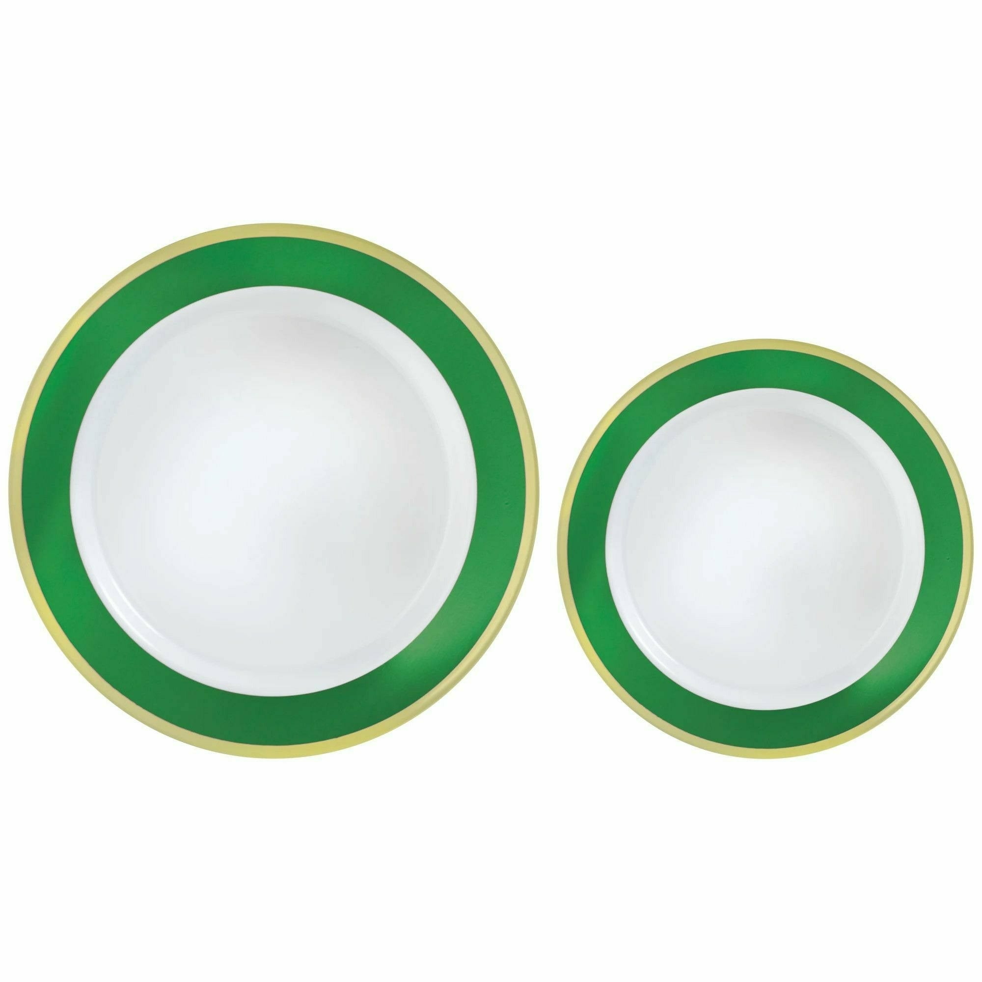 Amscan BASIC Festive Green - Multipack, Hot Stamped Plastic Border Plates