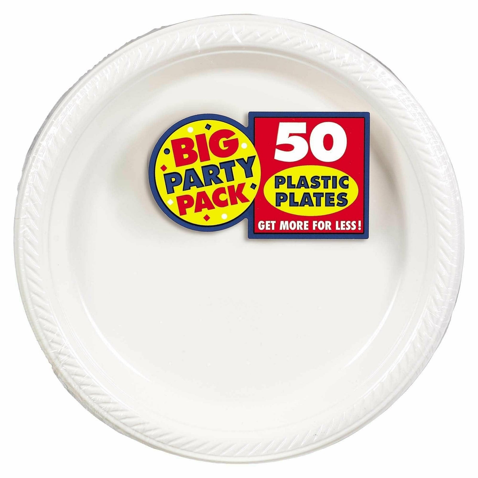 Amscan BASIC Frosty White Big Party Pack Plastic Plates