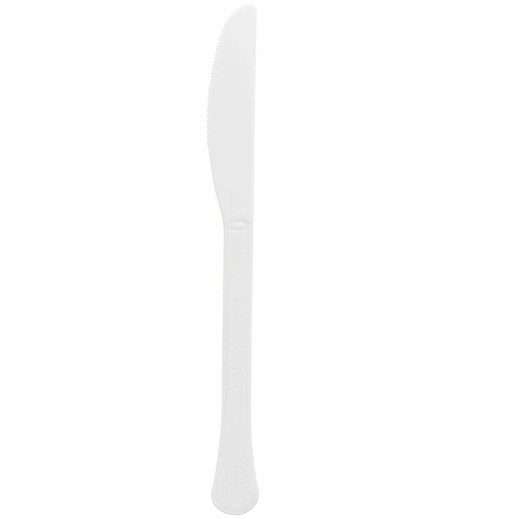 Amscan BASIC Frosty White - Boxed, Heavy Weight Knives, 20 Ct.