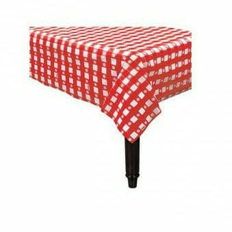 Amscan BASIC Gingham Check Red Plastic Table Cover, 54" x 108"