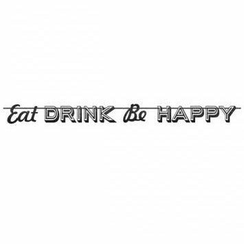 Amscan BASIC GLITTER BANNER EAT, DRINK, BE HAPPY - H4