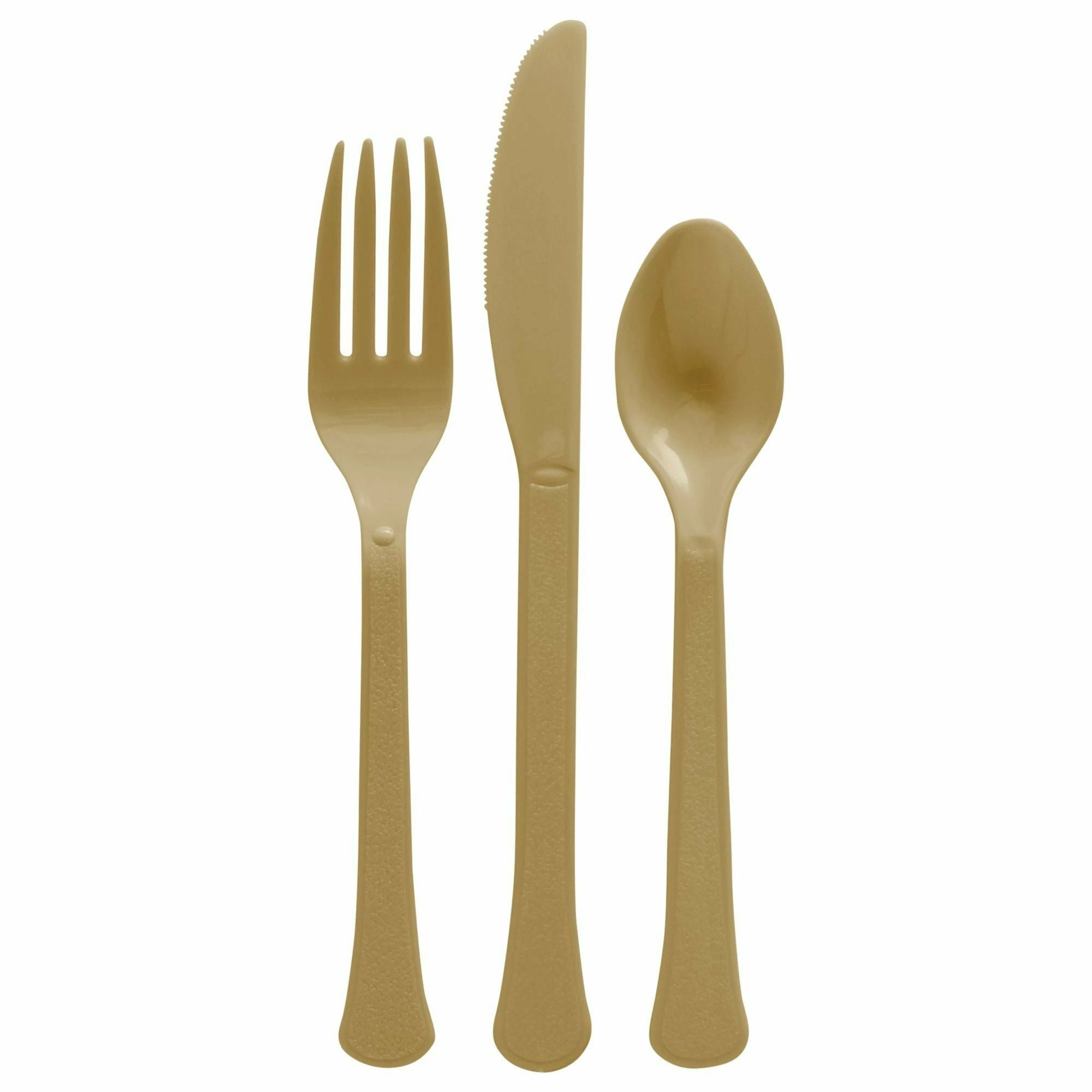 Amscan BASIC Gold - Boxed, Heavy Weight Cutlery