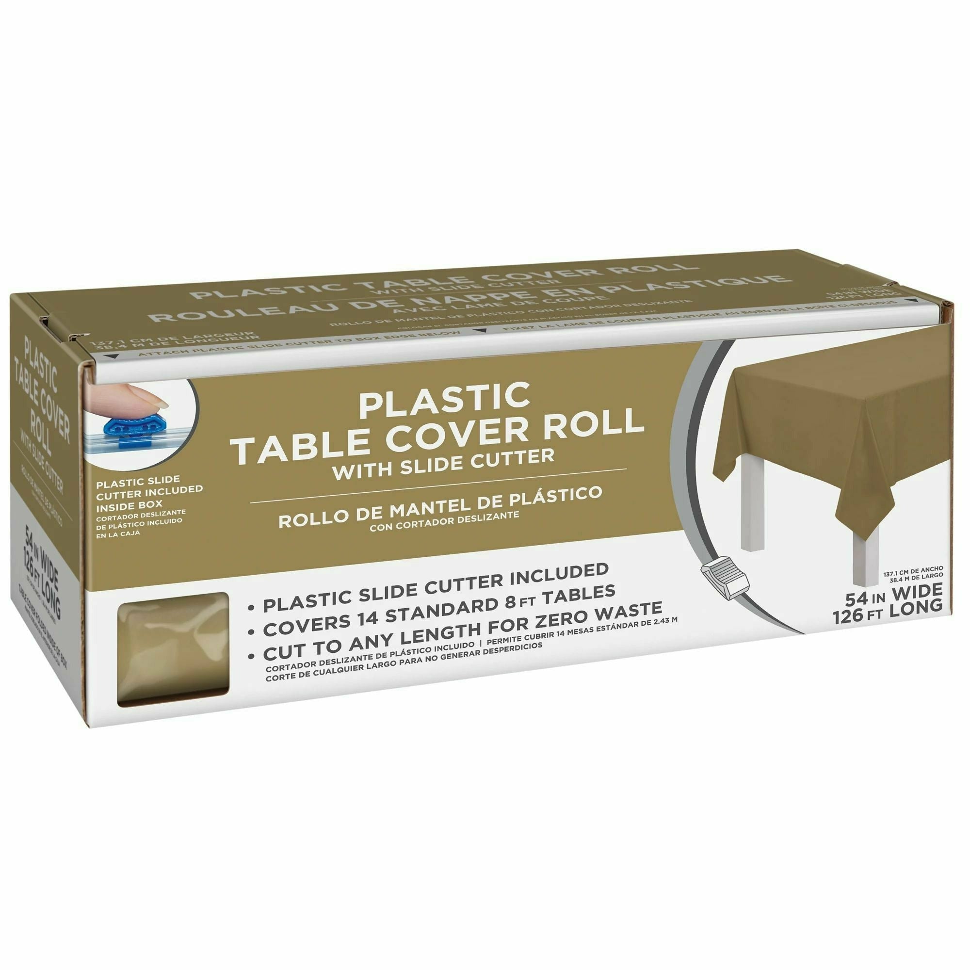 Amscan BASIC Gold - Boxed Plastic Table Roll