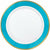 Amscan BASIC Gold & Caribbean Blue Border Premium Plastic Dinner Plates 10ct