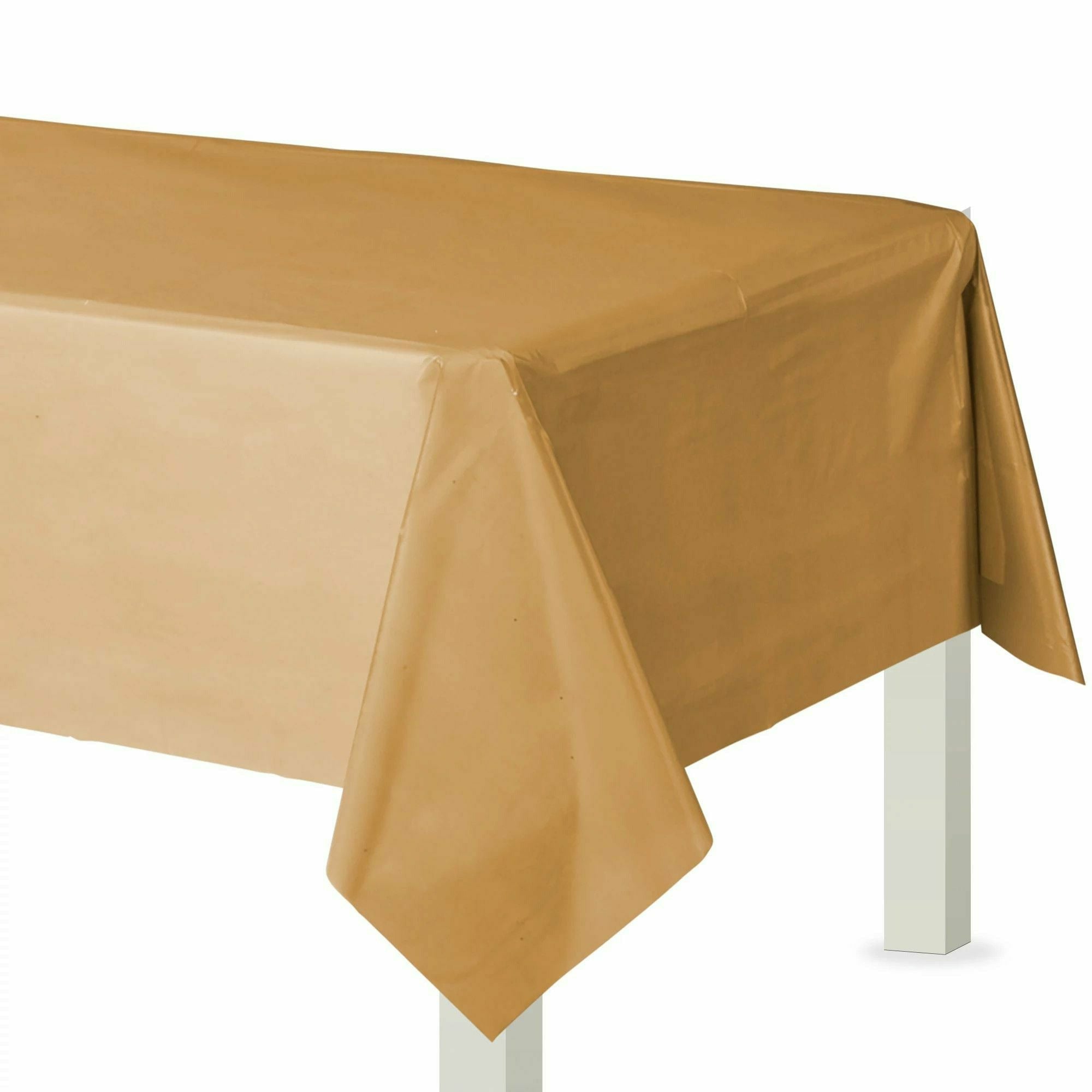 Amscan BASIC Gold - Flannel Backed Table Cover