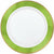 Amscan BASIC Gold & Kiwi Green Border Premium Plastic Dinner Plates 10ct