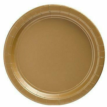 Amscan BASIC Gold Paper Dessert Plates 20ct