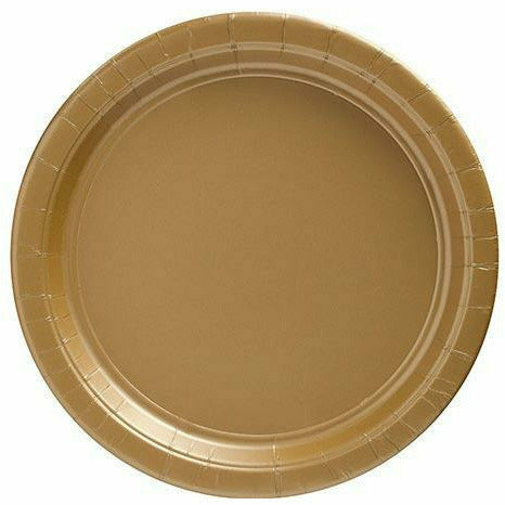 Amscan BASIC Gold Paper Lunch Plates 20ct