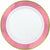 Amscan BASIC Gold & Pink Border Premium Plastic Dinner Plates 10ct