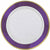 Amscan BASIC Gold & Purple Border Premium Plastic Lunch Plates 10ct