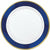 Amscan BASIC Gold & Royal Blue Border Premium Plastic Lunch Plates 10ct