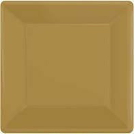 Amscan BASIC GOLD SQUARE APPETIZER PLATES