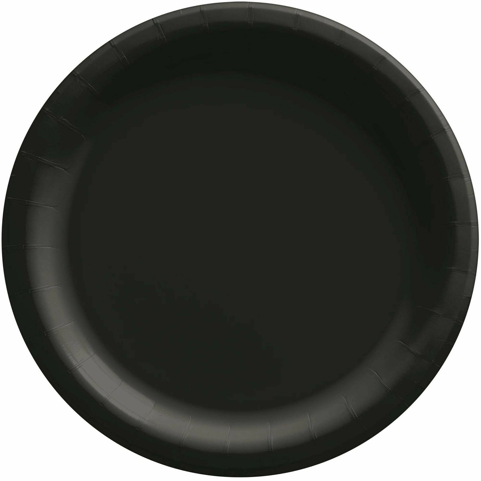 Amscan BASIC Jet Black - 8 1/2" Round Paper Plates, 50 Ct.