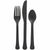Amscan BASIC Jet Black - Boxed, Heavy Weight Cutlery