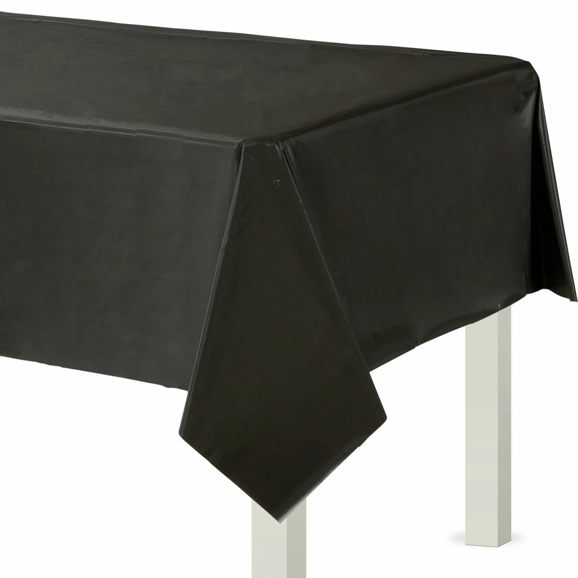 Amscan BASIC Jet Black - Flannel Backed Table Cover