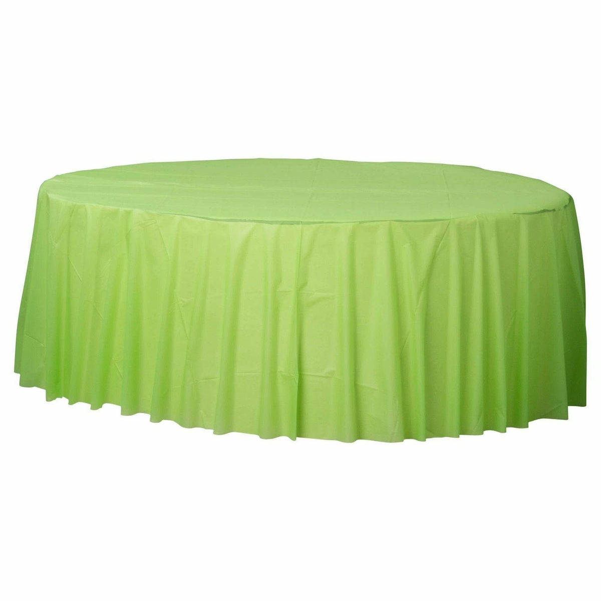 Amscan BASIC Kiwi - 84&quot; Round Plastic Table Cover