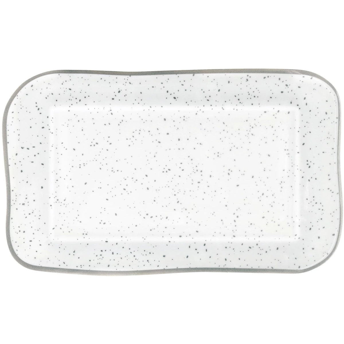 Amscan BASIC Large Melamine Rectangular Platter - Silver Speckle