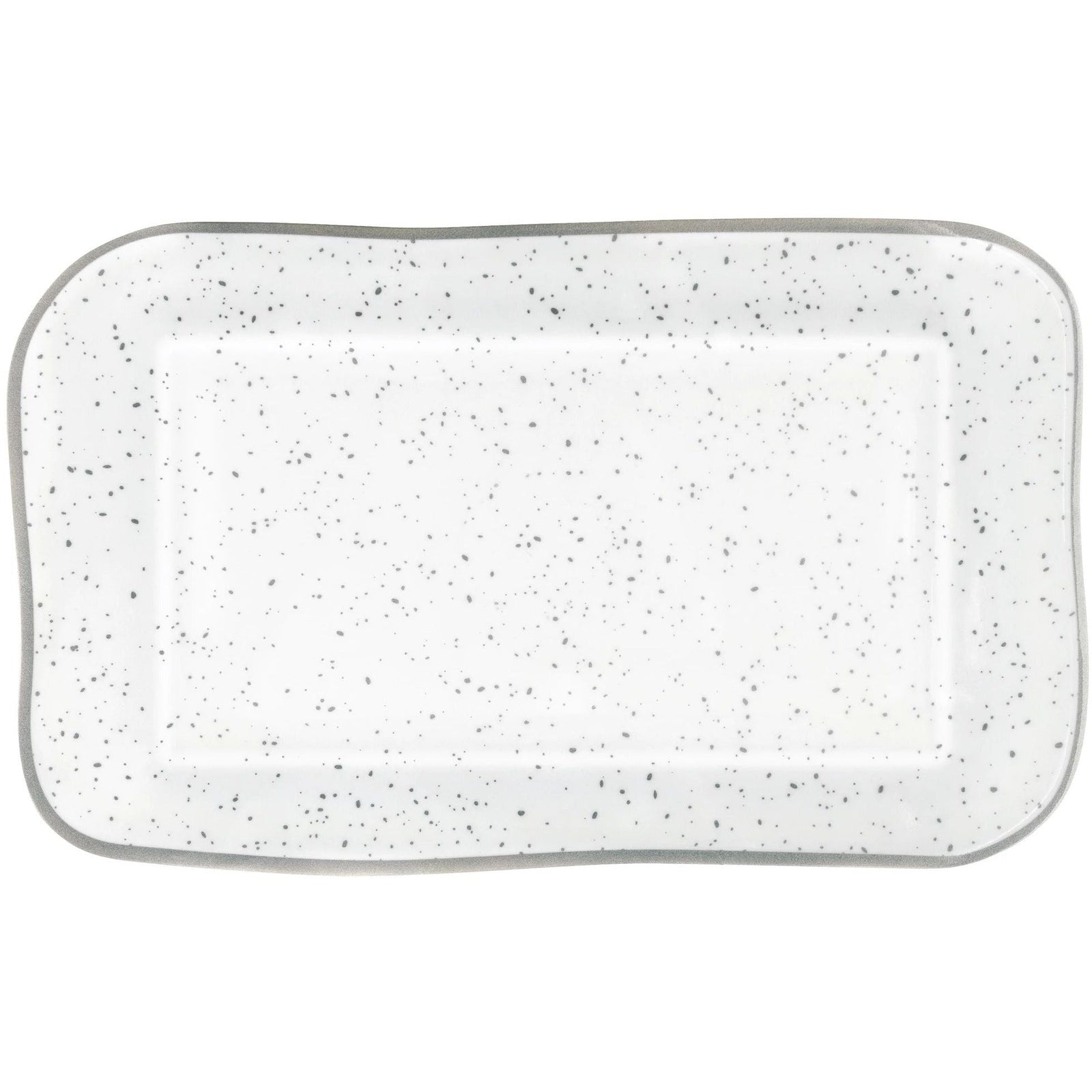 Amscan BASIC Large Melamine Rectangular Platter - Silver Speckle