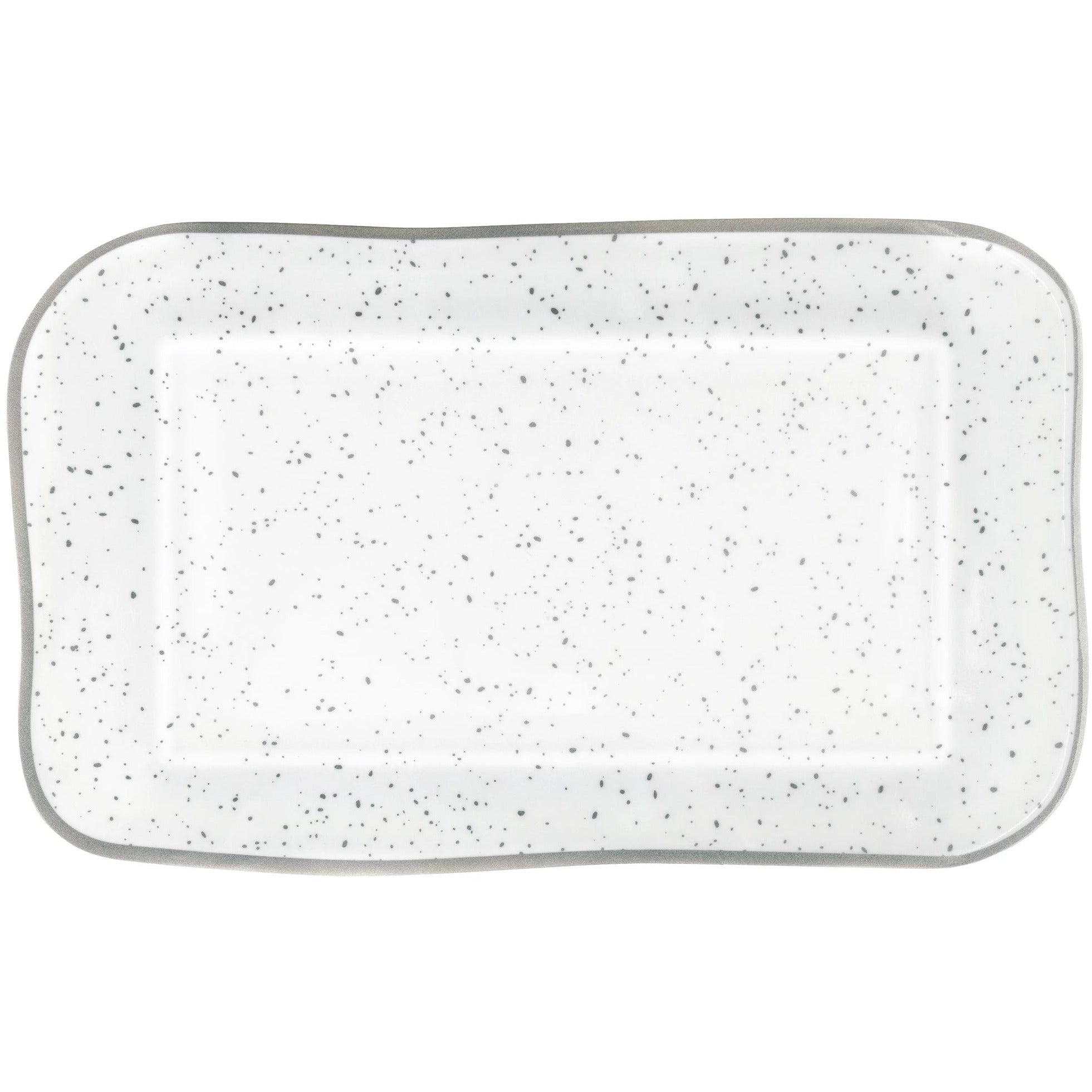 Amscan BASIC Large Melamine Rectangular Platter - Silver Speckle