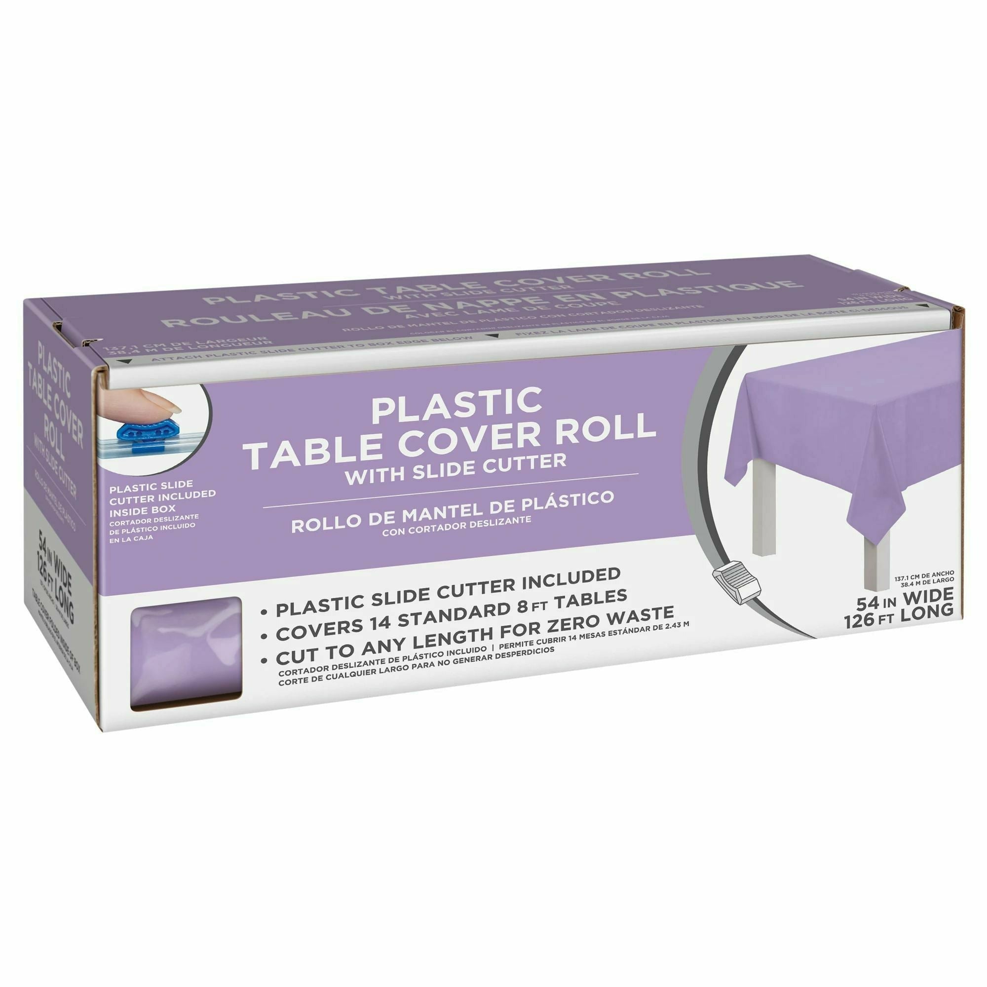 Amscan BASIC Lavender - Boxed Plastic Table Roll