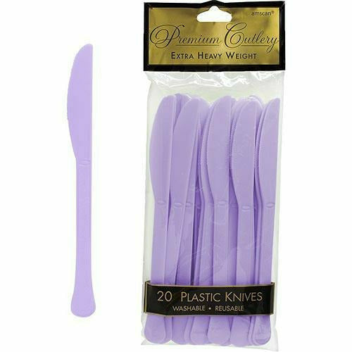 Amscan BASIC Lavender Premium Plastic Knives 20ct