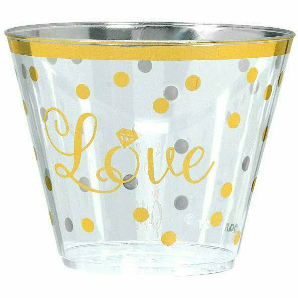 Amscan BASIC Love plastic tumblers 9oz