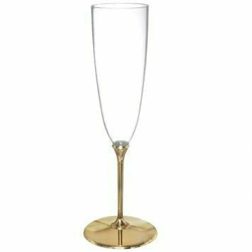 Amscan BASIC Metallic Champagne Glasses- Gold