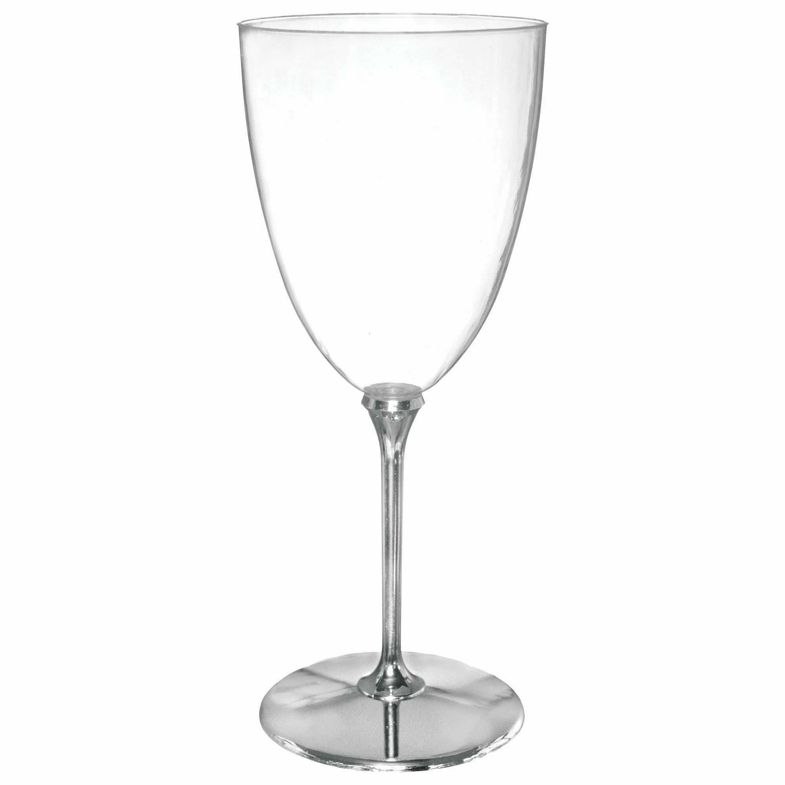 Amscan BASIC Metallic Wine Glasses- Silver