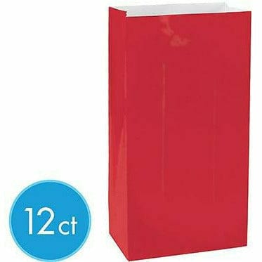Amscan BASIC Mini Red Paper Treat Bags 12ct