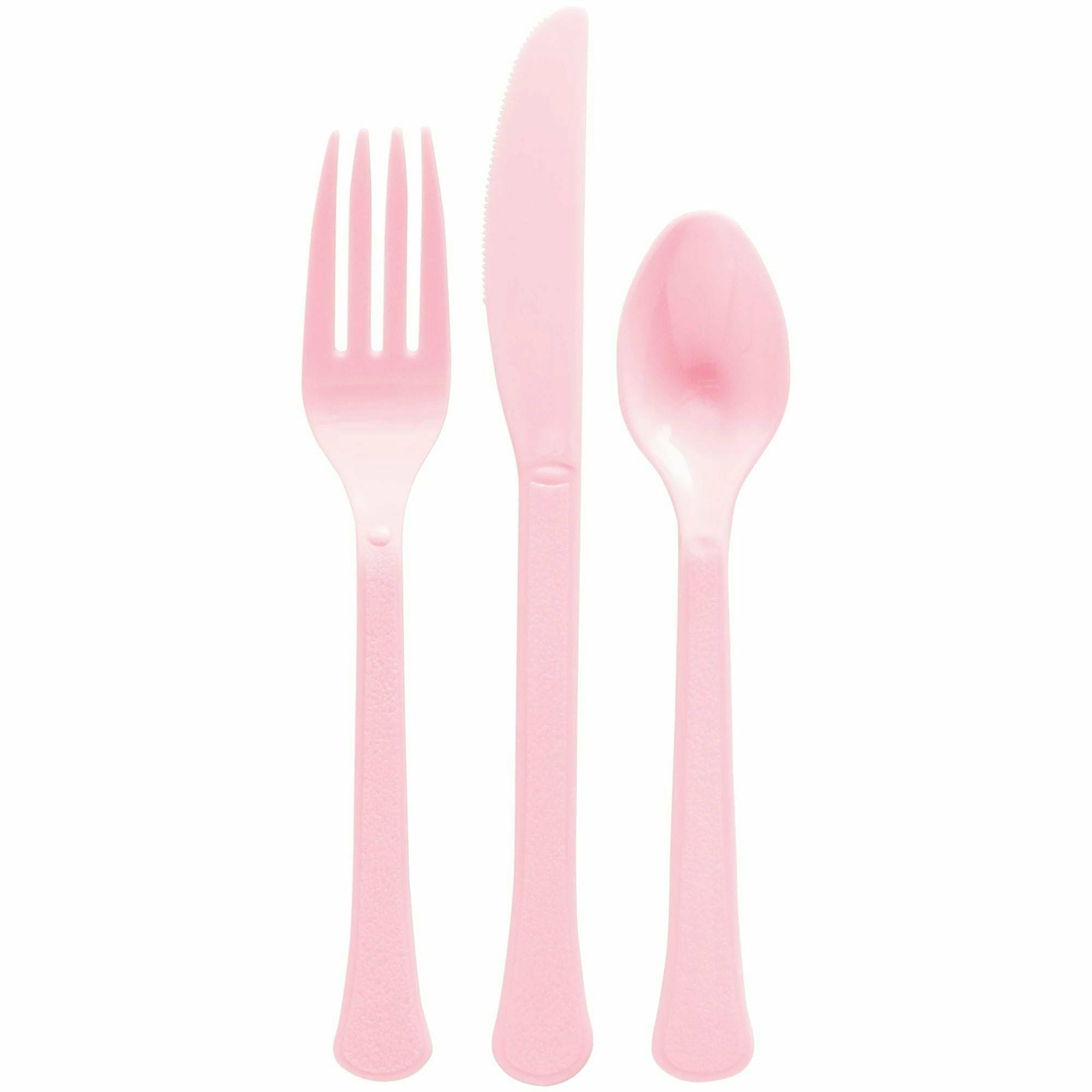 Amscan BASIC New Pink - Boxed, Heavy Weight Cutlery