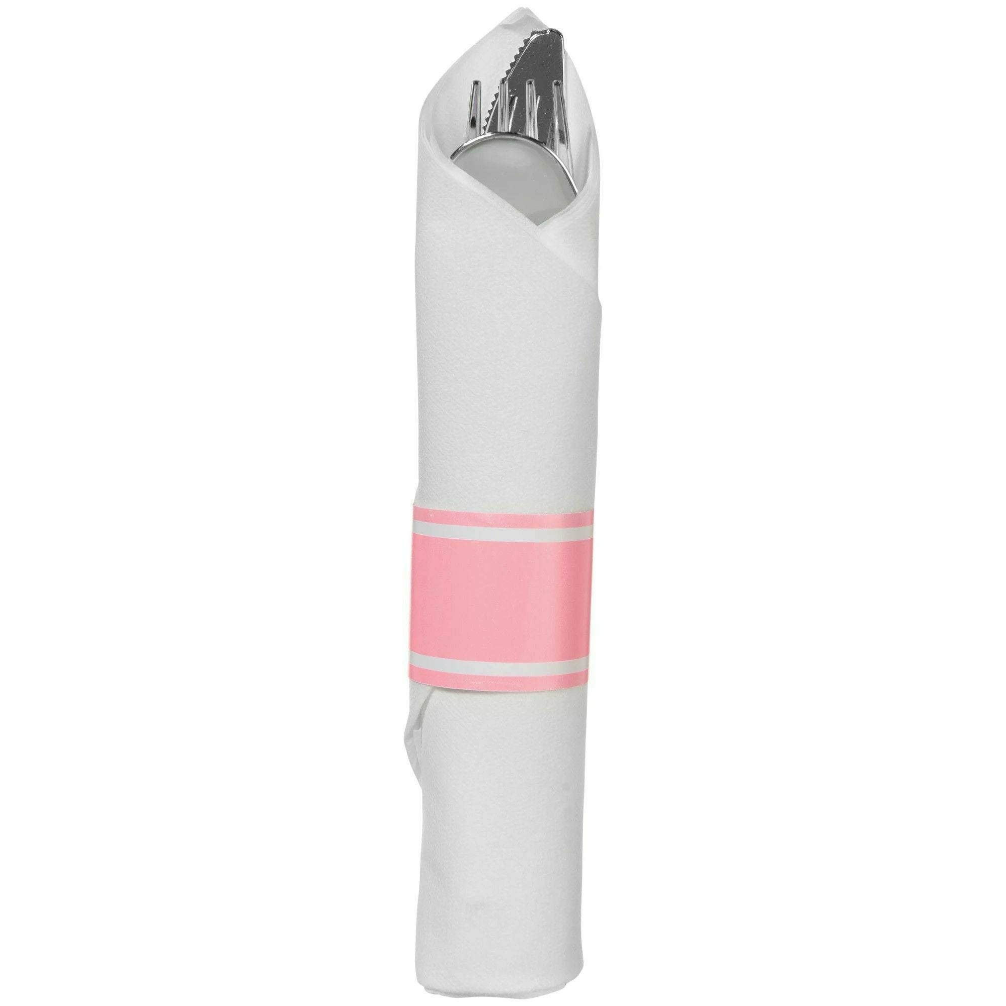 Amscan BASIC New Pink - Premium Rolled Cutlery