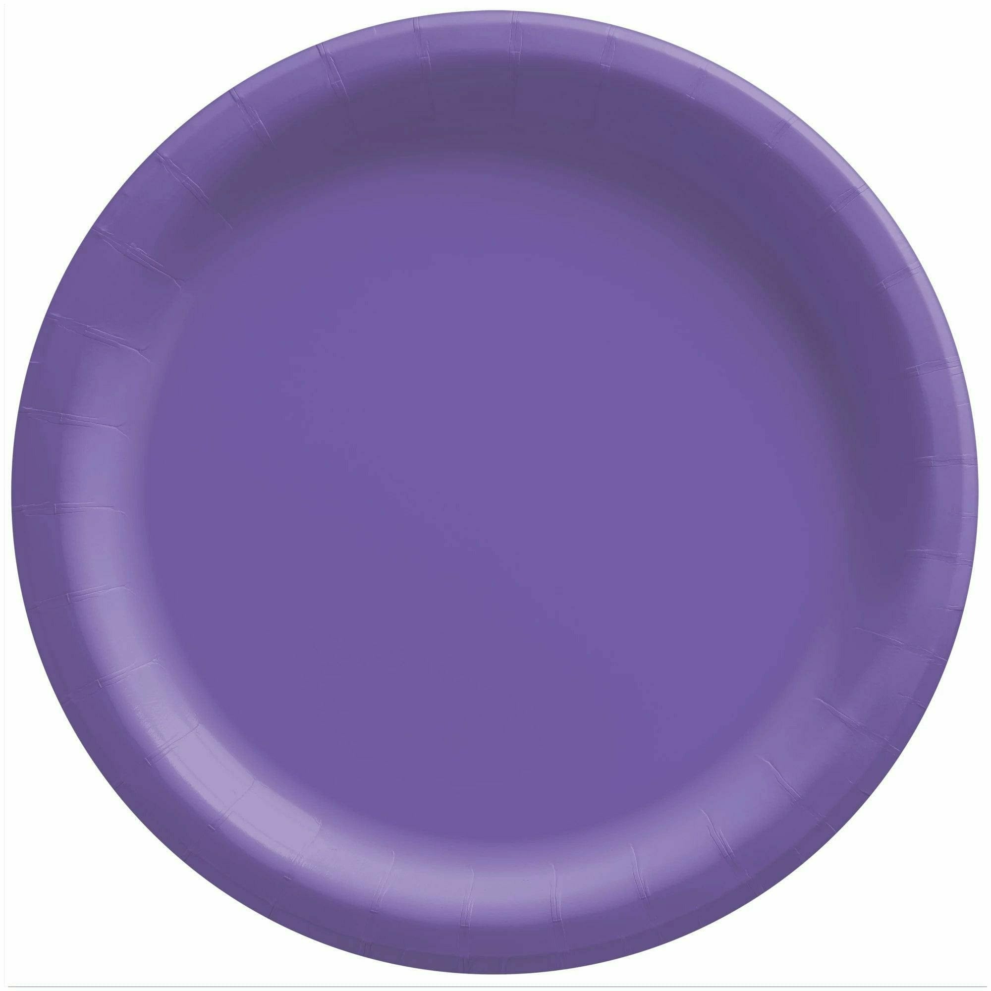 Amscan BASIC New Purple - 6 3/4" Round Paper Plates, 50 Ct.