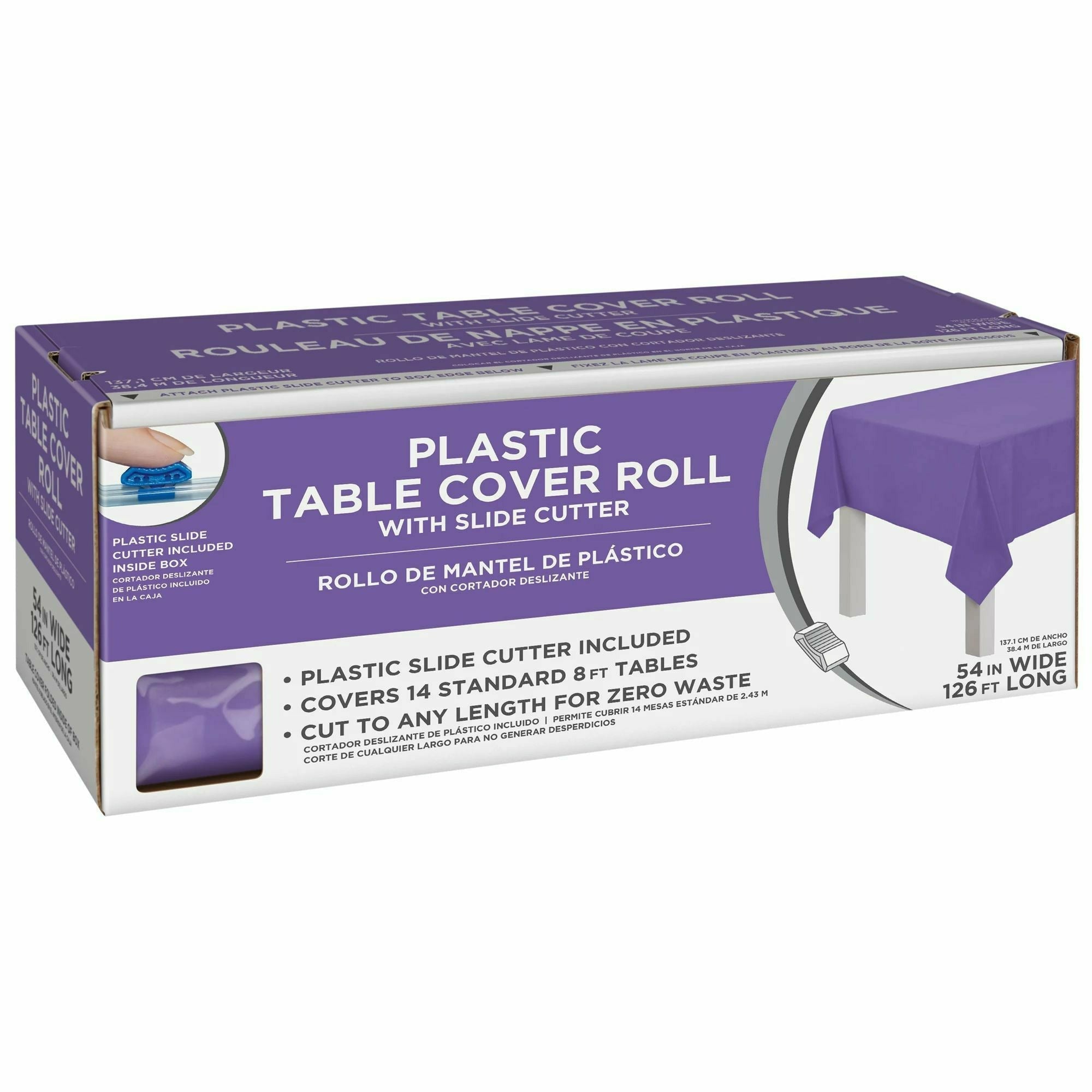 Amscan BASIC New Purple - Boxed Plastic Table Roll