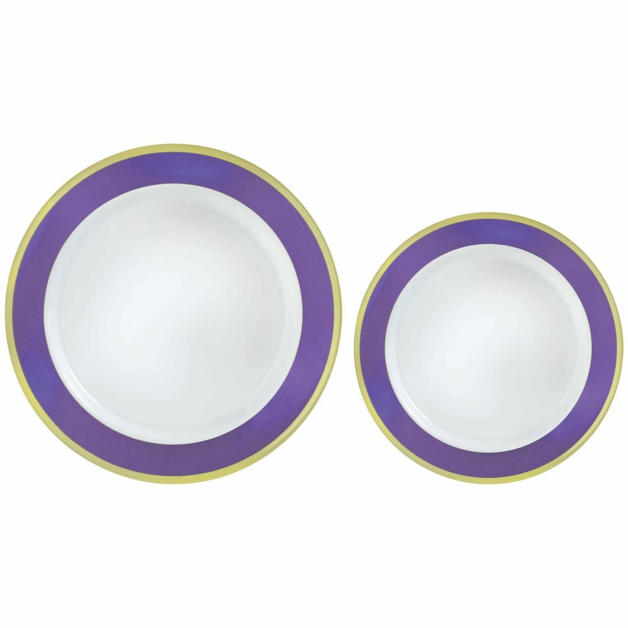 Amscan BASIC New Purple - Multipack, Hot Stamped Plastic Border Plates
