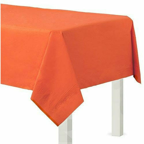 Amscan BASIC Orange 3-Ply Paper Table Cover, 54" x 108"