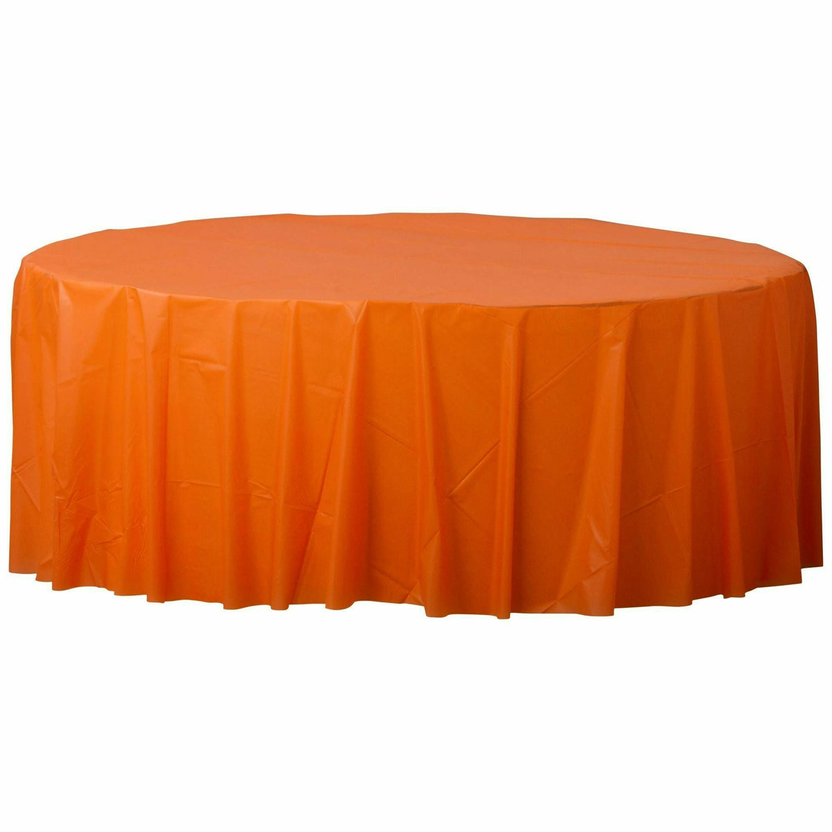 Amscan BASIC Orange Peel - 84&quot; Round Plastic Table Cover