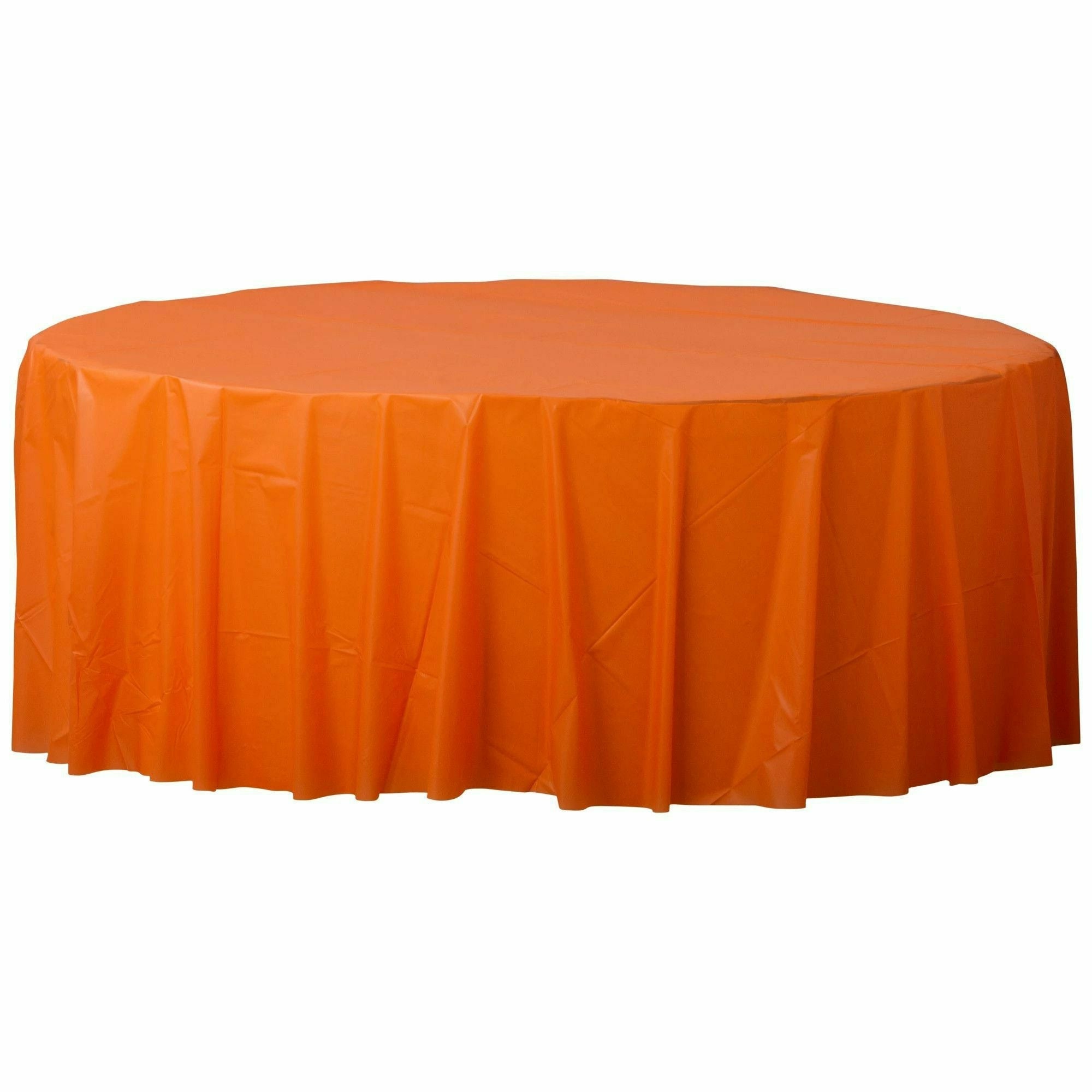 Amscan BASIC Orange Peel - 84" Round Plastic Table Cover