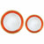 Amscan BASIC Orange Peel - Multipack, Hot Stamped Plastic Border Plates