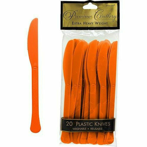 Amscan BASIC Orange Premium Plastic Knives 20ct