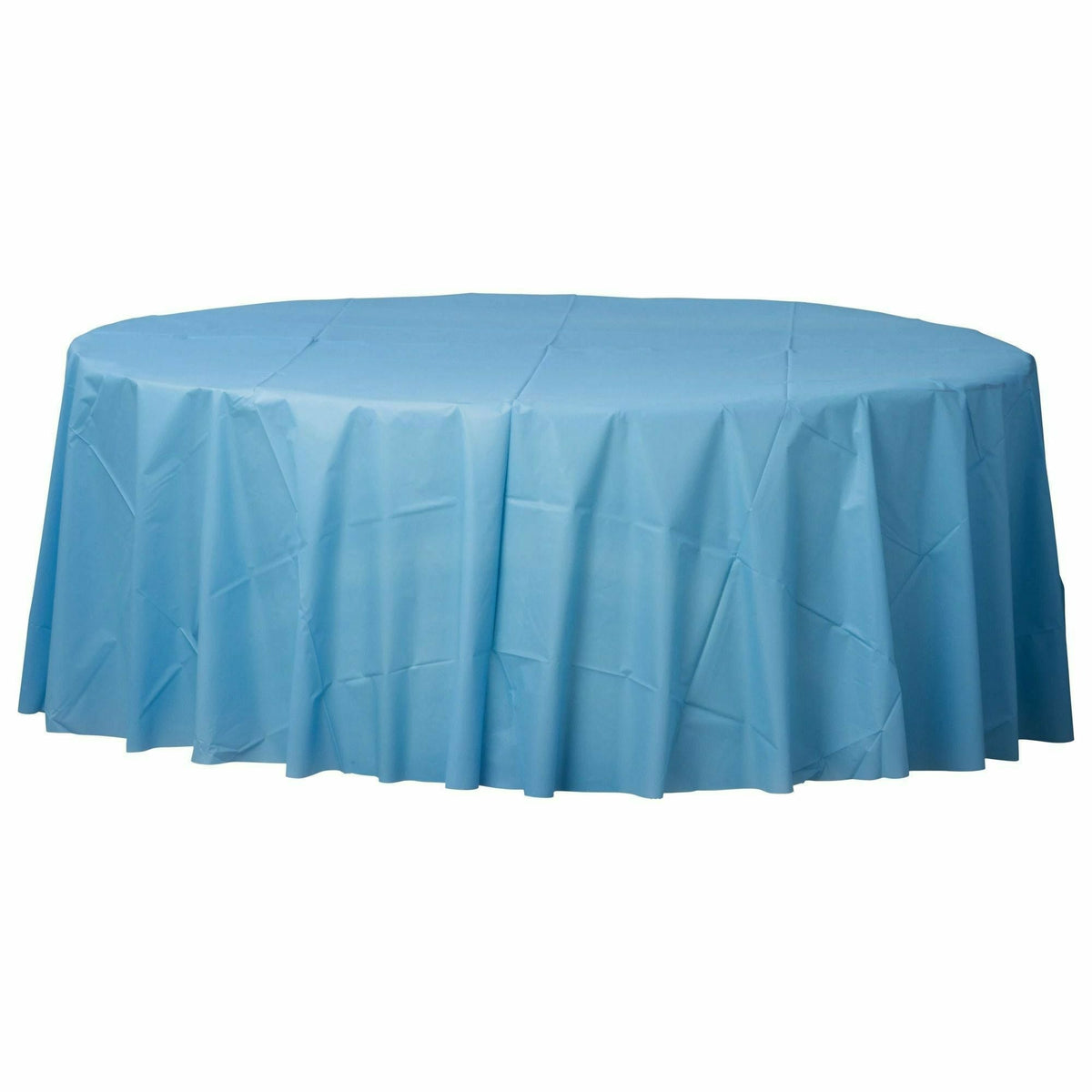 Amscan BASIC Pastel Blue - 84&quot; Round Plastic Table Cover